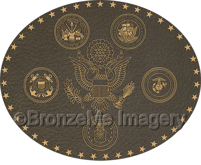 military plaque bronze, bronze military seals in honor of
